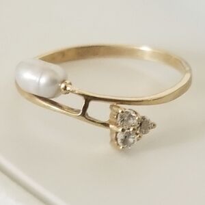 10K Gold Rice Pearl Ring